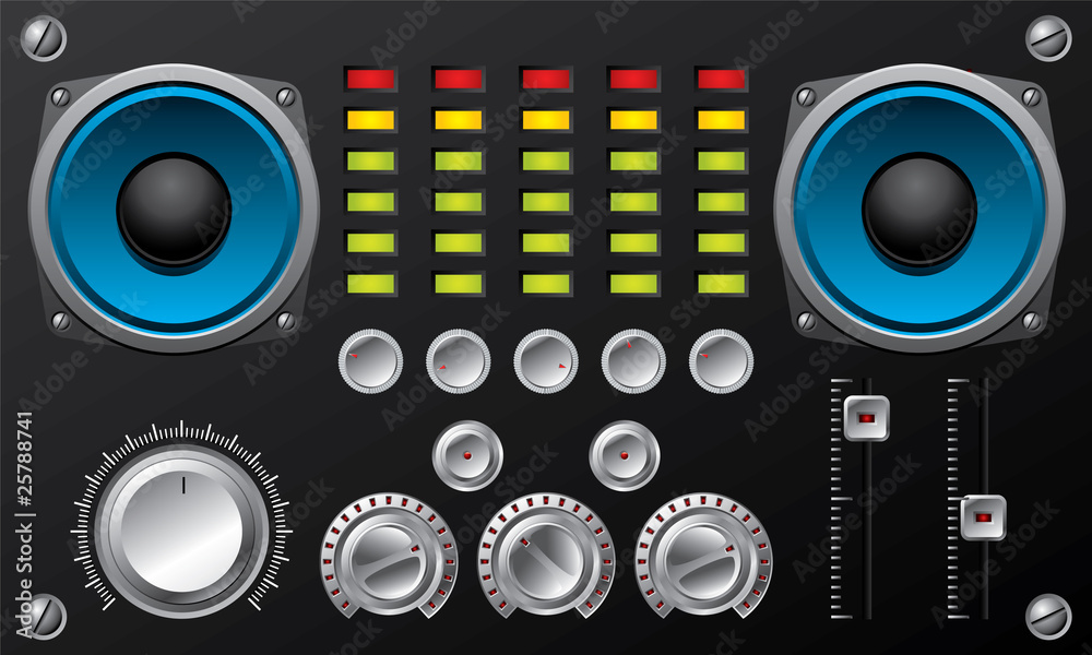 Obraz premium Amplifier with controls and equalizer