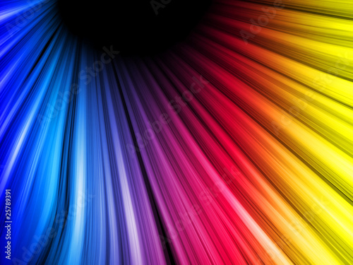 Abstract Colorful Waves on Black Background