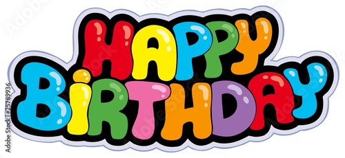 Happy birthday cartoon sign