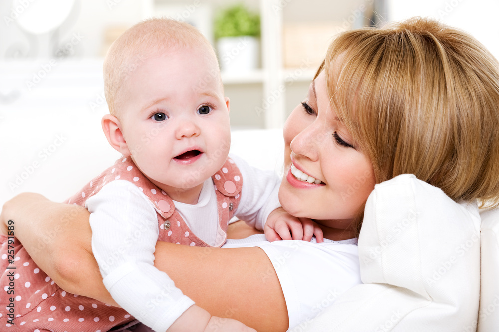 happy mother with newborn baby happy mother with newborn baby