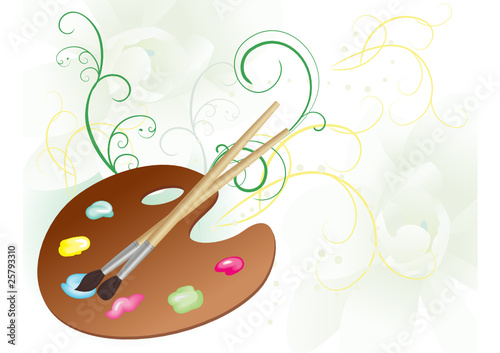abstract background with paint pallette