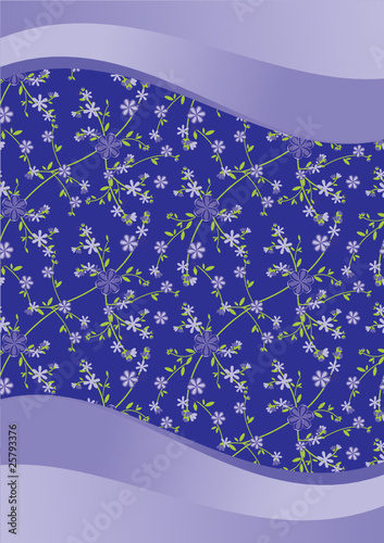 blue summer background with flowers