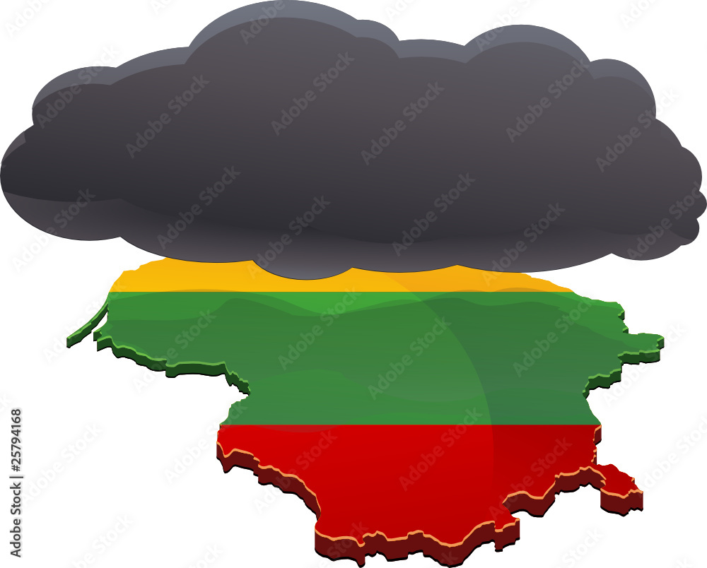 Fototapeta premium Lituanie sous un nuage noir (détouré)