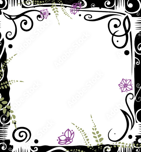 Rahmen, floral, filigran, bunt, vector