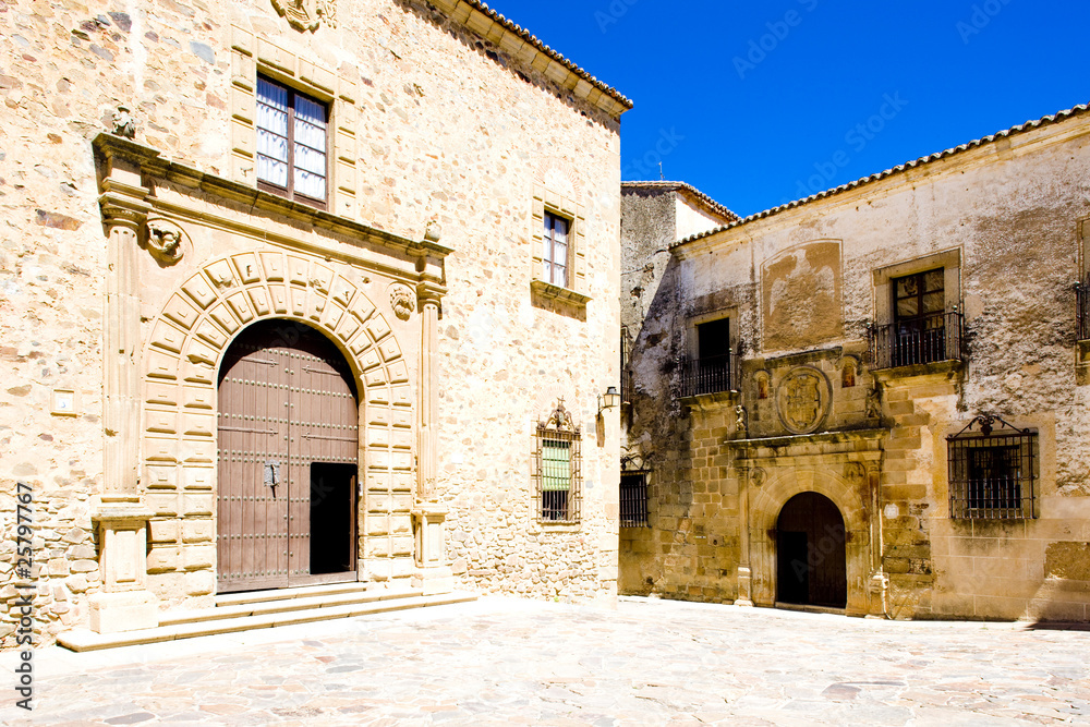 Episcopal Palace, Plaza de Santa Maria, Caceres, Extremadura, Sp