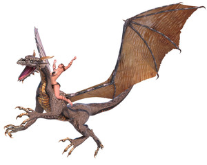Fotobehang Draken Drakenvrouw met geheven handen  © DM7