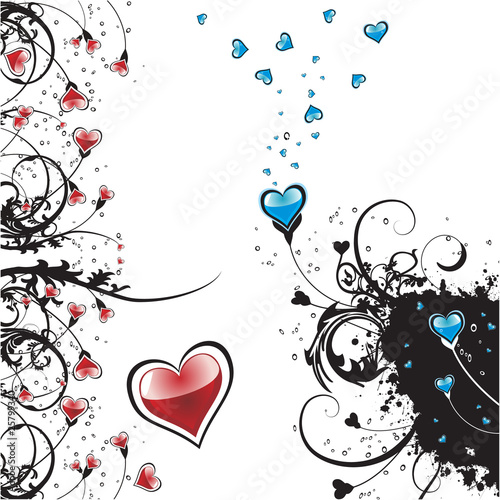 abstract woman and man love hearts illustration symbol