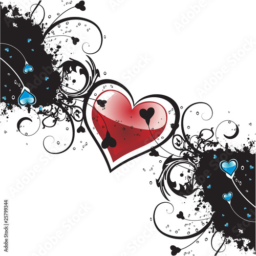 abstract woman and man love hearts illustration symbol