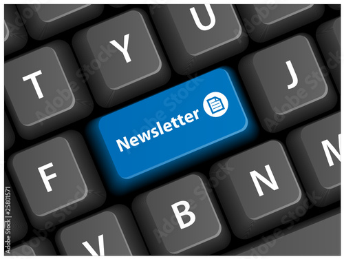 NEWSLETTER Key on Keyboard (customer information news button)