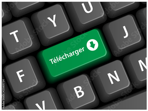 Touche TELECHARGER sur Clavier (bouton internet téléchargement)