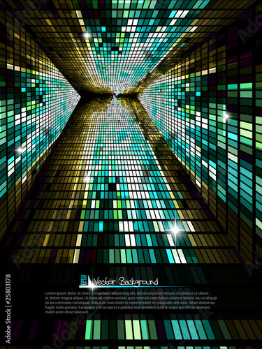 Mosaic tunnel. Vector illustration.