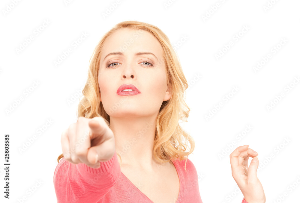 Fototapeta premium businesswoman pointing her finger