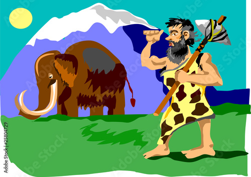 cavemen and the mammoth