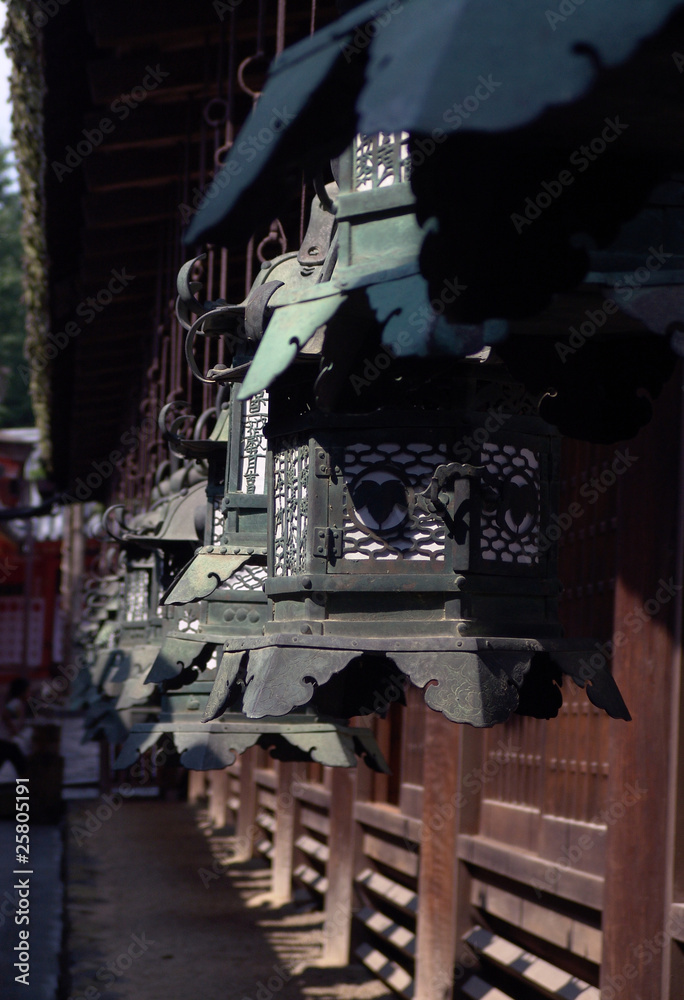 bronze lantern in japan