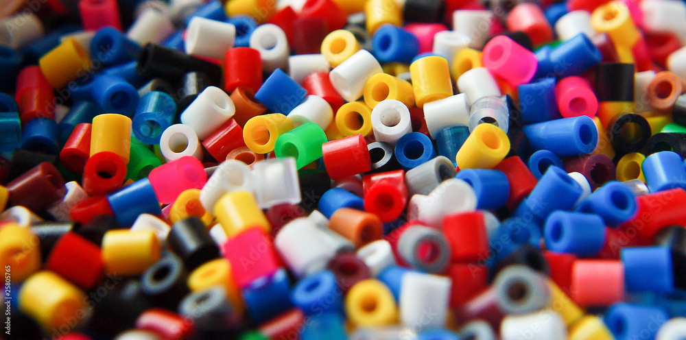 Multi-colored Hama beads