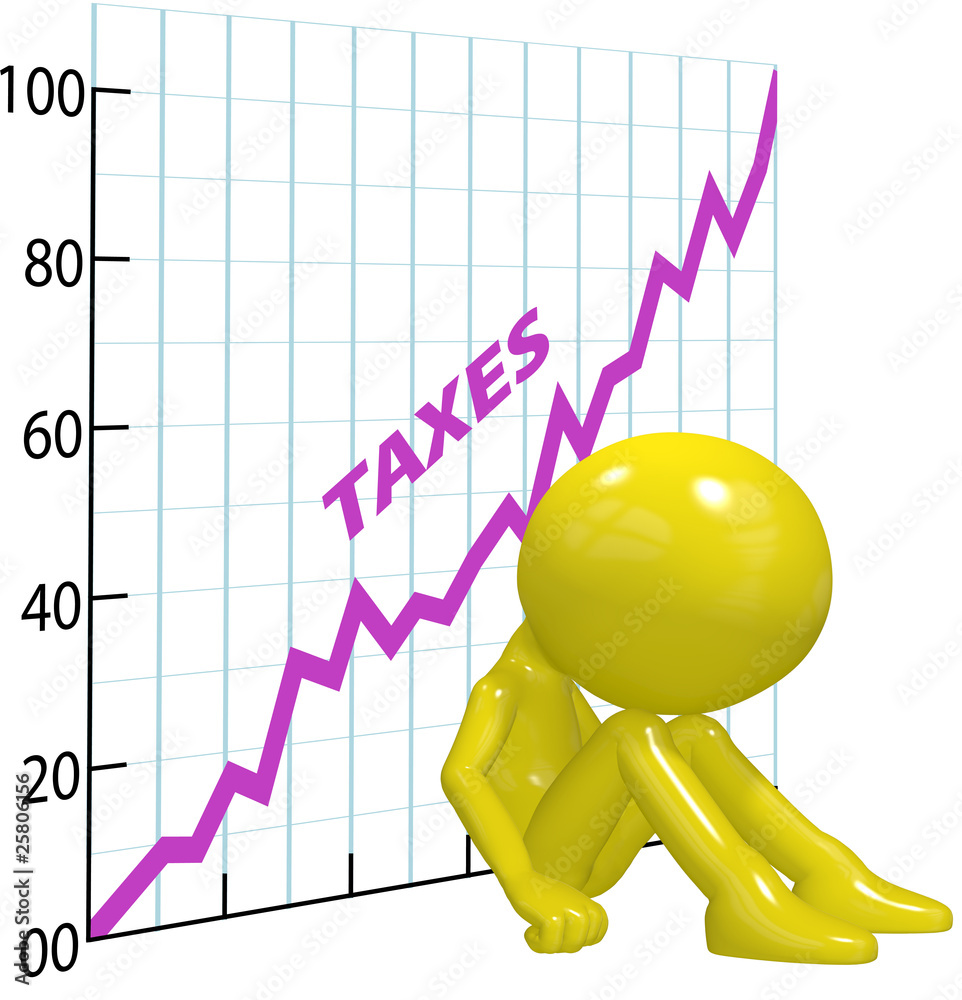 High tax increase chart ruin 3D taxpayer Stock Illustration Adobe Stock