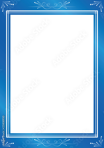 vector decorative blue frame with white center