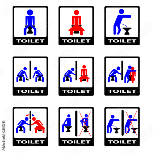 6 vector funny toilet sign