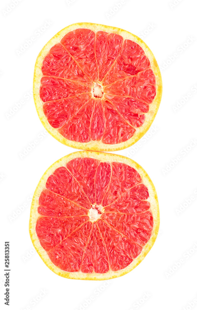 cut grape-fruit top view