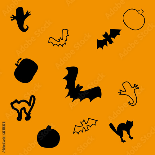 Haloween seamless background, part 4, vector illustration