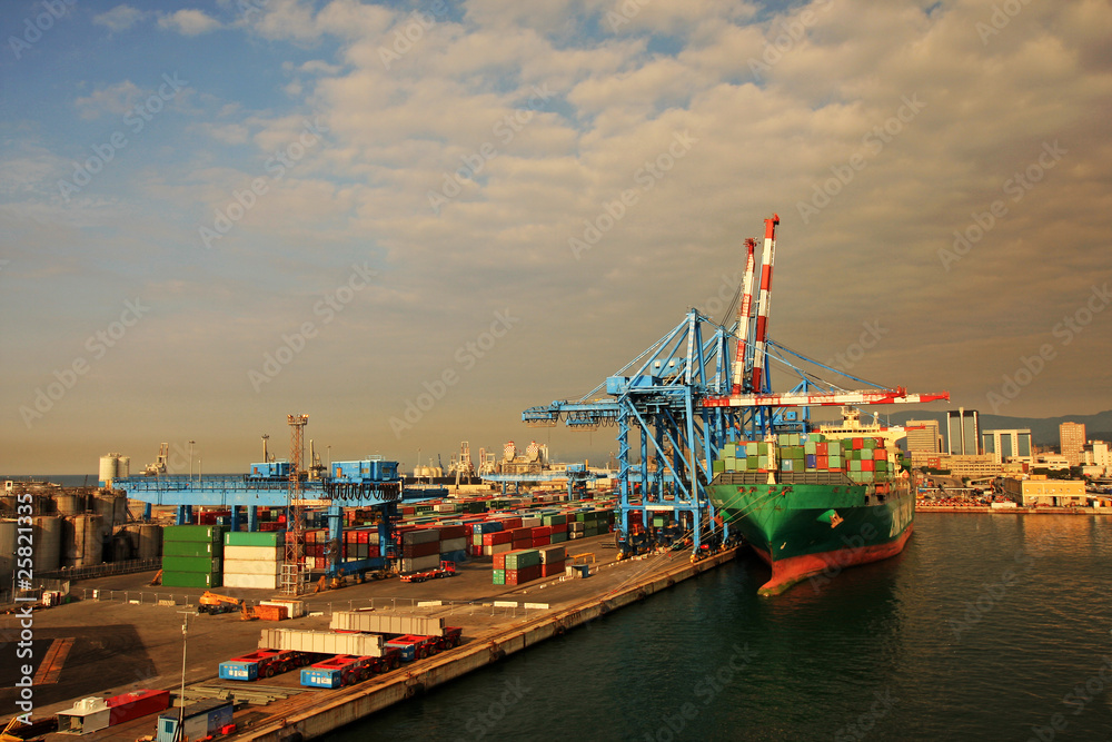 nave attraccata al porto di Genova