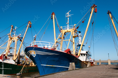 fish trawler in harbor