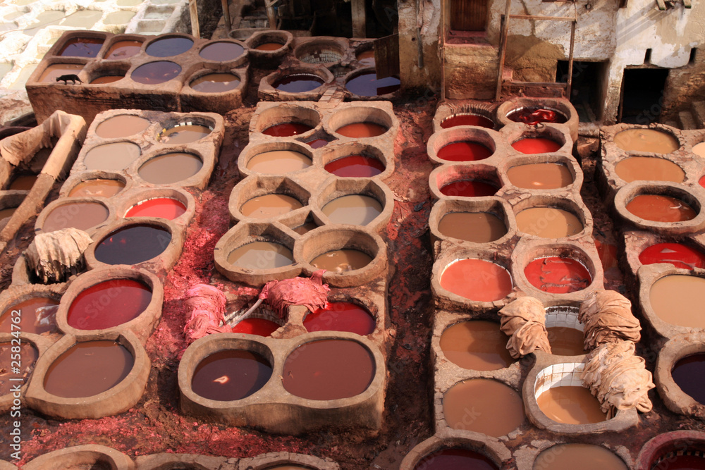 Obraz premium Tannery in Fez, Morocco