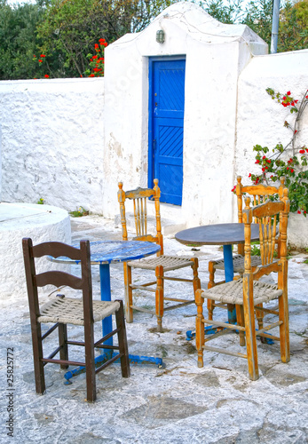 Mykonos Outside Seating, greece © V. J. Matthew