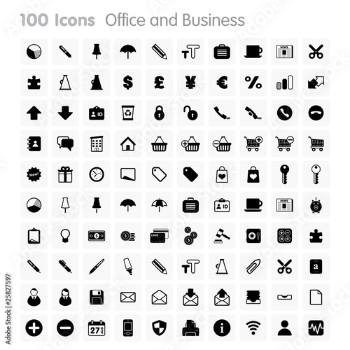 100 Icons - Office and Business Set photo