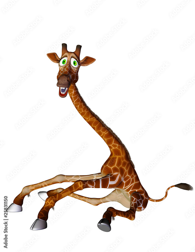 Naklejka premium giraffe cartoon open legs side