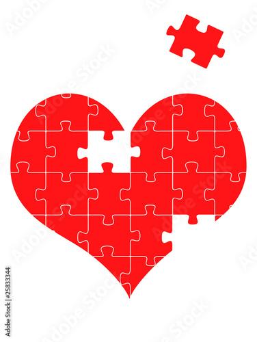 Puzzle heart, vector illustration background
