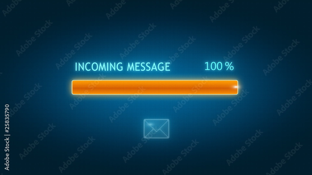 Incoming message with progress bar