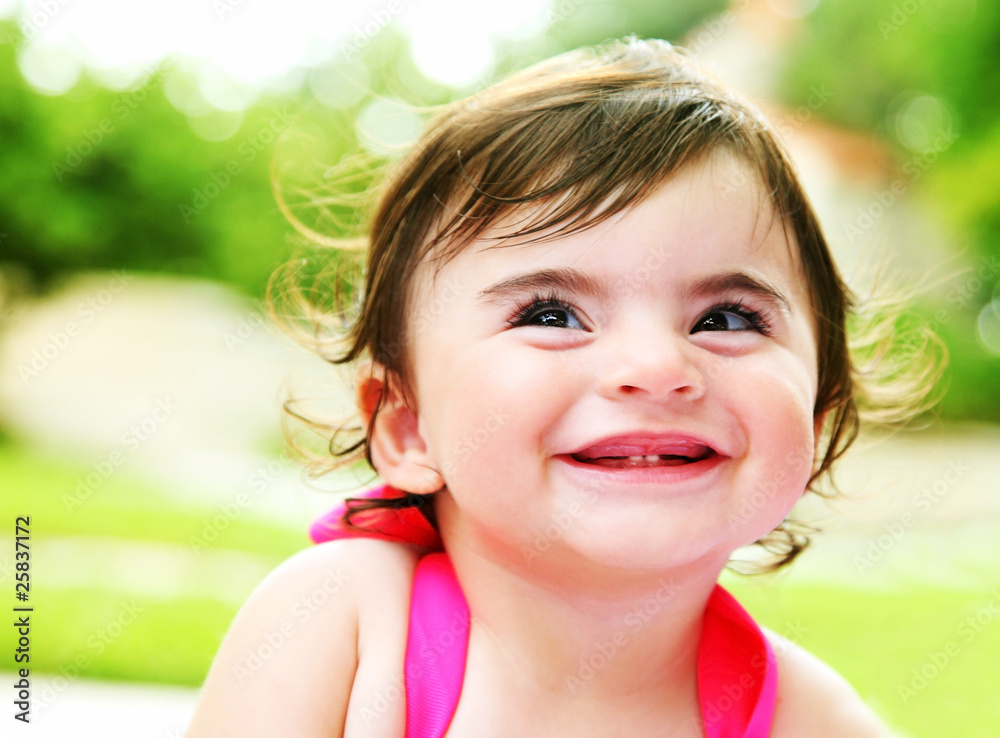 happy little girl closeup portrait happy little girl closeup portrait