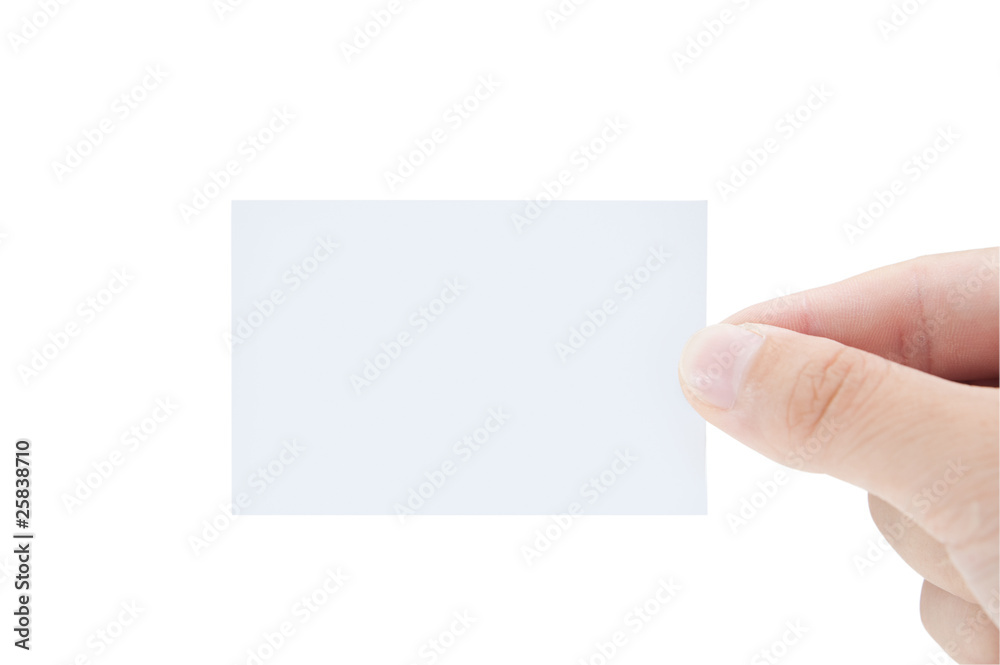 Blank Business Card In Hand Blank Business Card In Hand