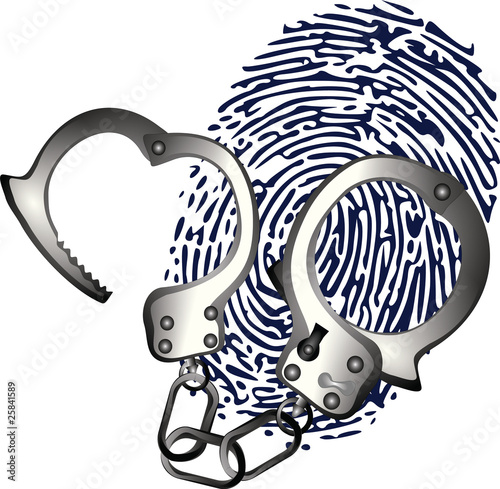 hand cuffs and thumb print