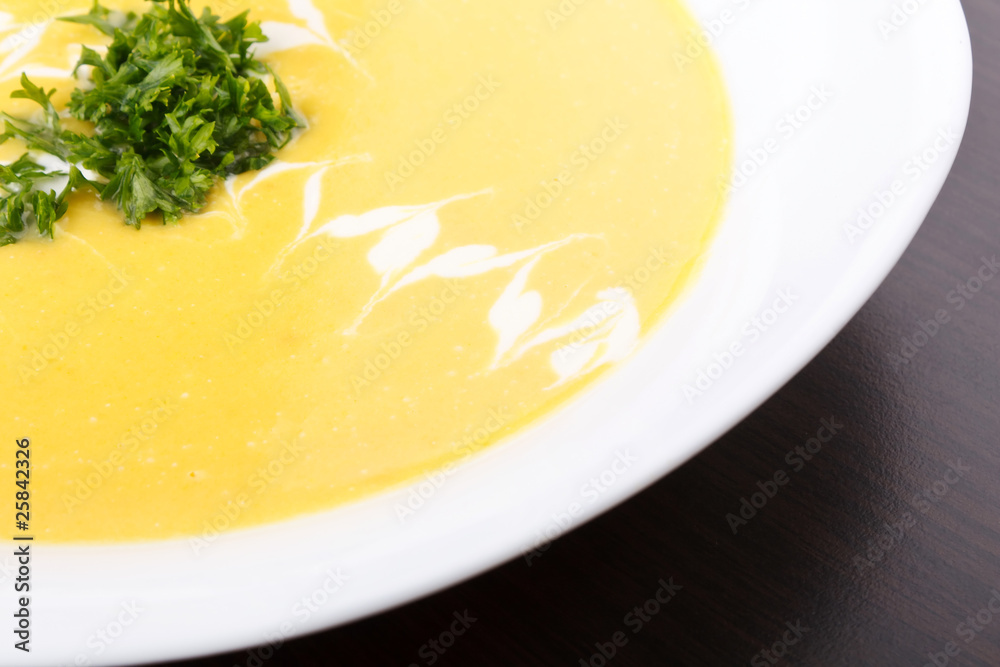 Bowl of hot delicious pumpkin soup Bowl of hot delicious pumpkin soup