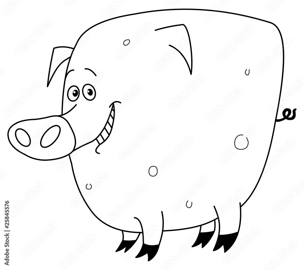 Outlined pig