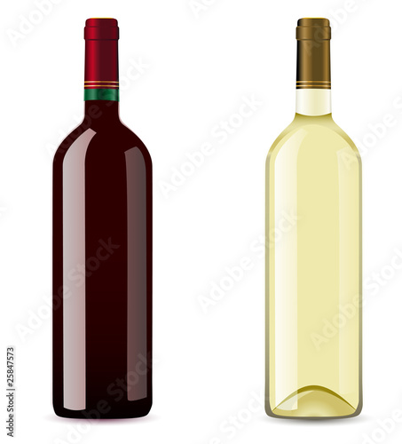 bottle with red and white wine