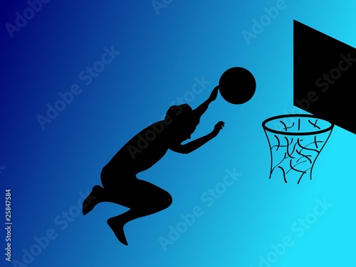 Basketball-Sprung eines Jungen