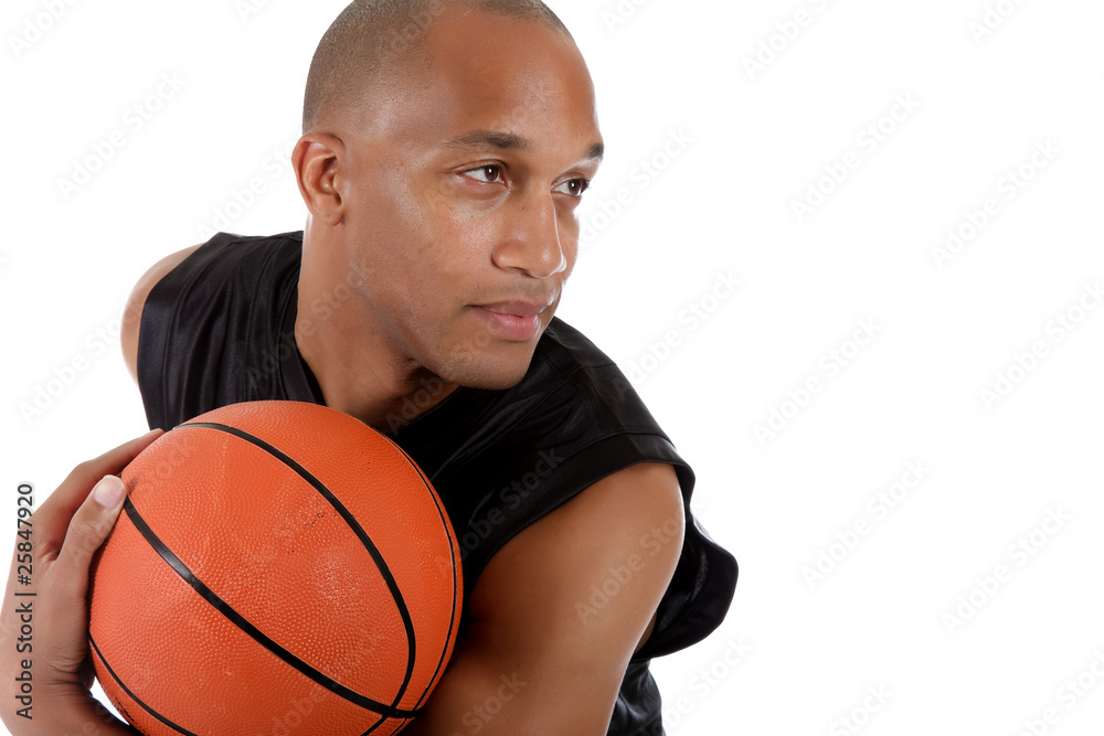 Young African American basketball player Young African American basketball player