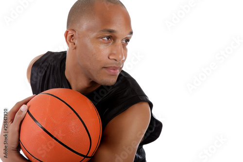 Young African American basketball player