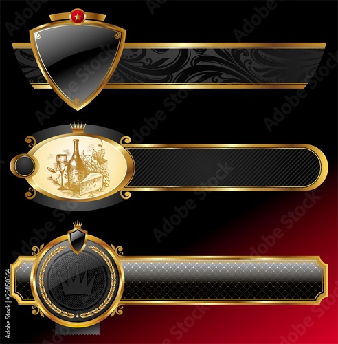Vector ornate decorative golden frames