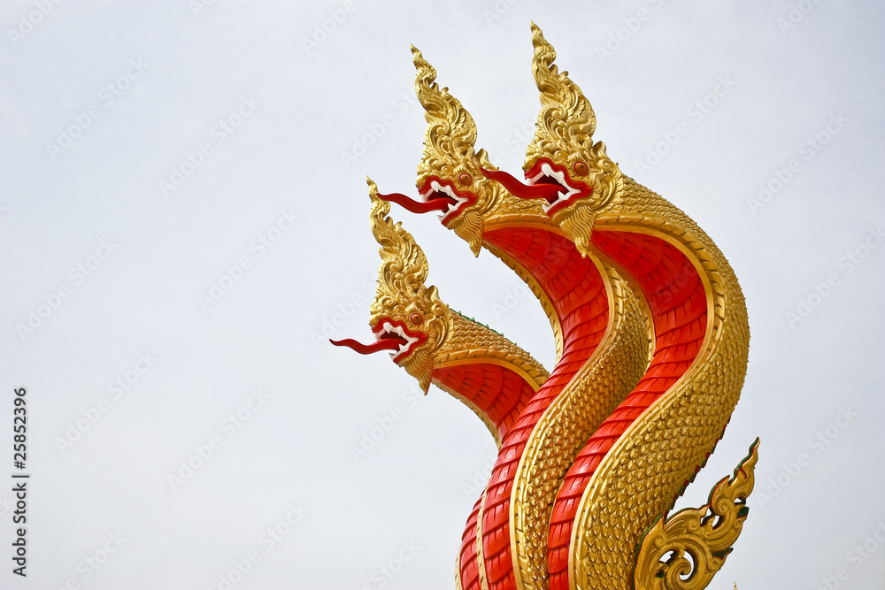 Serpent of Thai style art in thai temple Serpent of Thai style art in thai temple