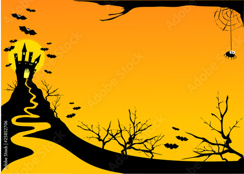 Fototapeta Naklejka Na Ścianę i Meble -  Halloween horizontal background