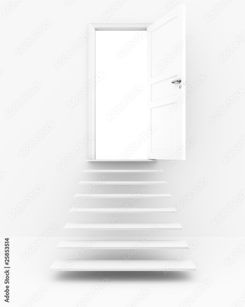 Open door with stairs