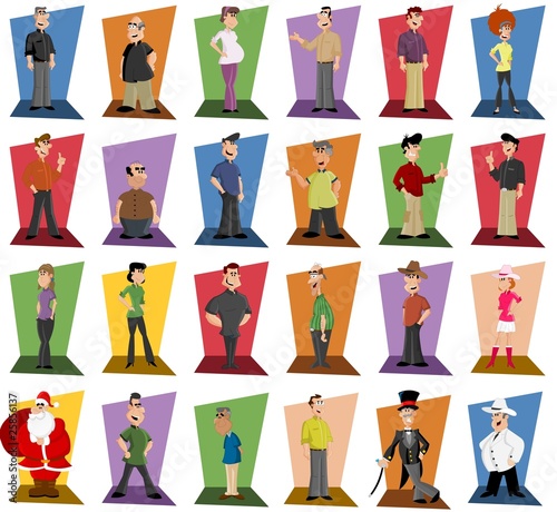 group of people wearing colorful clothes