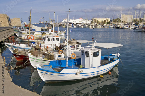 Heraklion port and venetian harbour in island of Crete, Greece