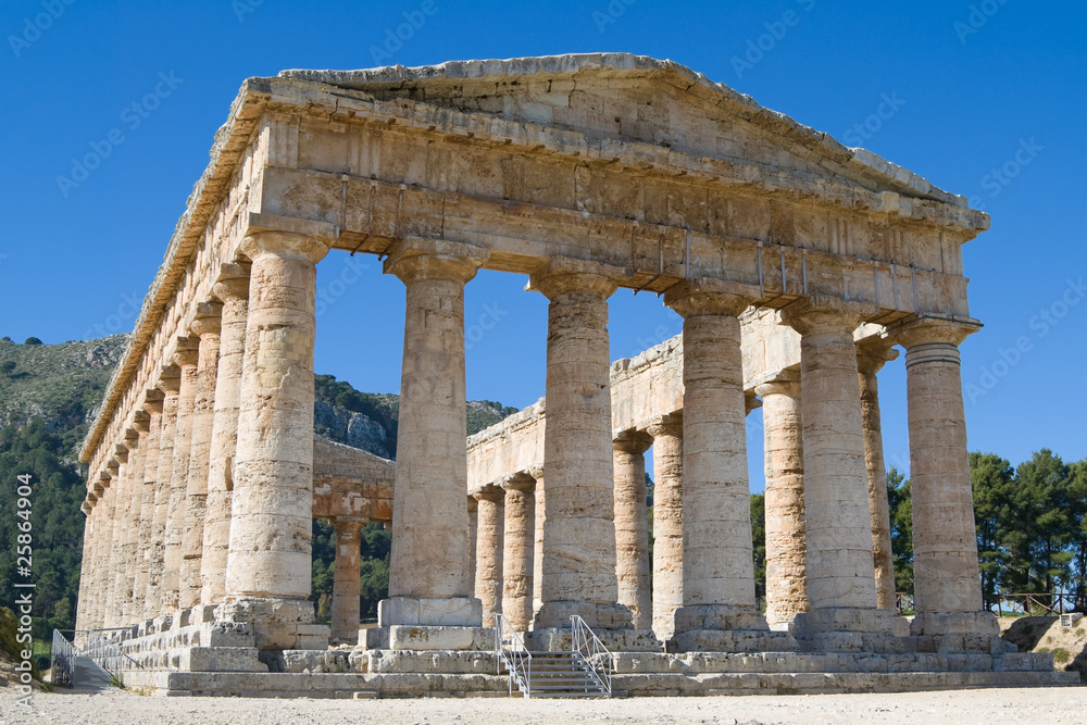 Ruins of Doric Temple in Archaeological Park Segesta
