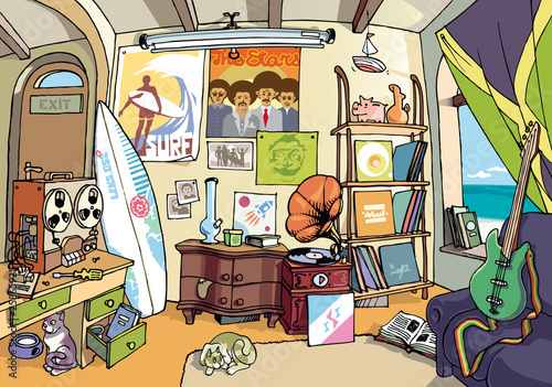 The surfer's room