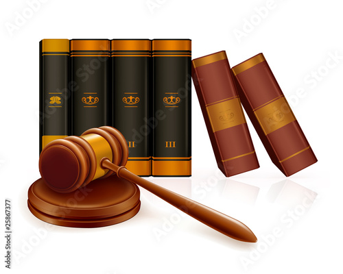 Gavel and books